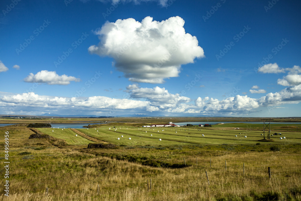 Majestic landscape near Reykjavik in Iceland.
