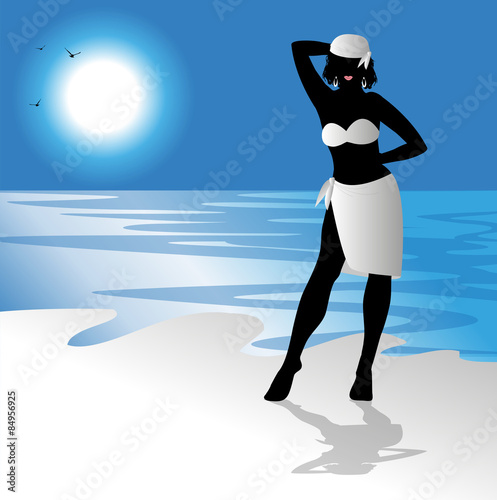silhouette di ragazza in bikini
