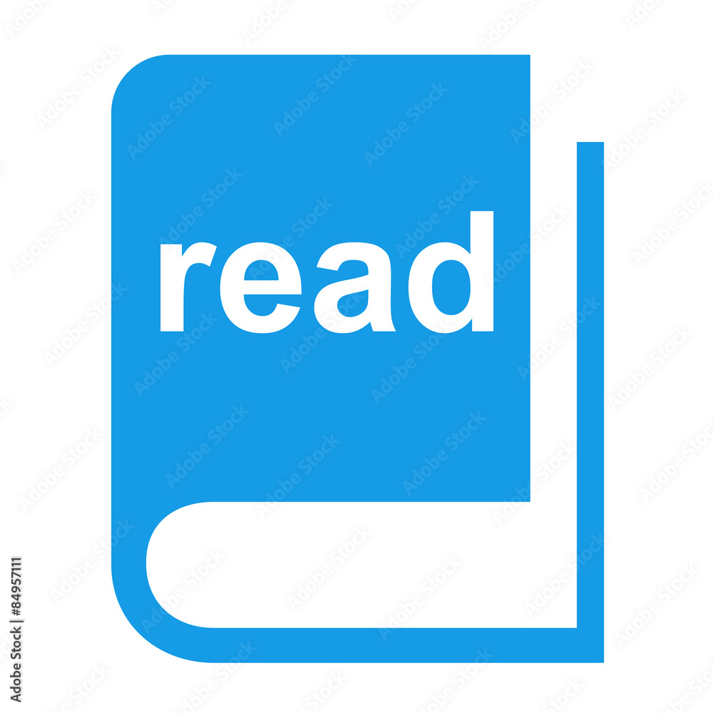 Icono libro con texto read azul