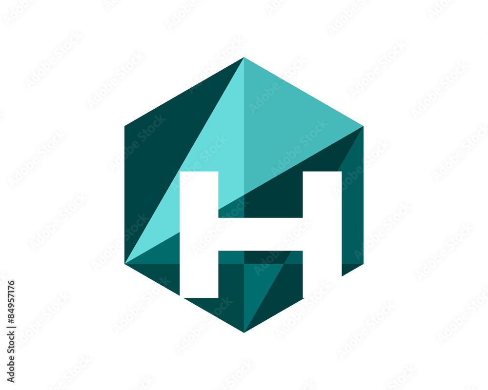 H Hexagon Geometric Letter Logo H Hexagon Geometric Letter Logo