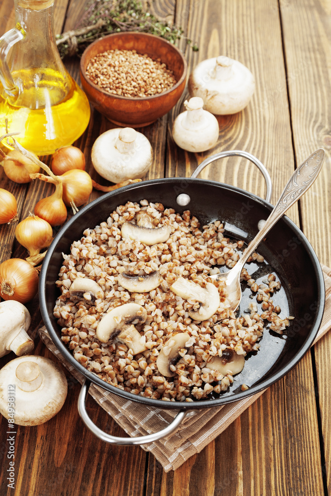 Buckwheat porridge with mushrooms Buckwheat porridge with mushrooms