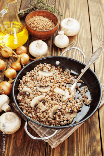 Buckwheat porridge with mushrooms