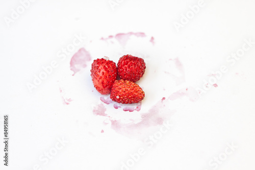 three small strawberries