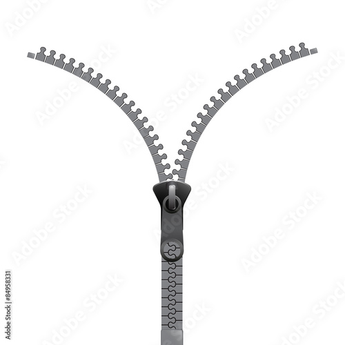 Single Zipper Illustration Isolated on White Background