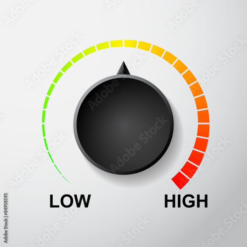 Temperature dial control vector
