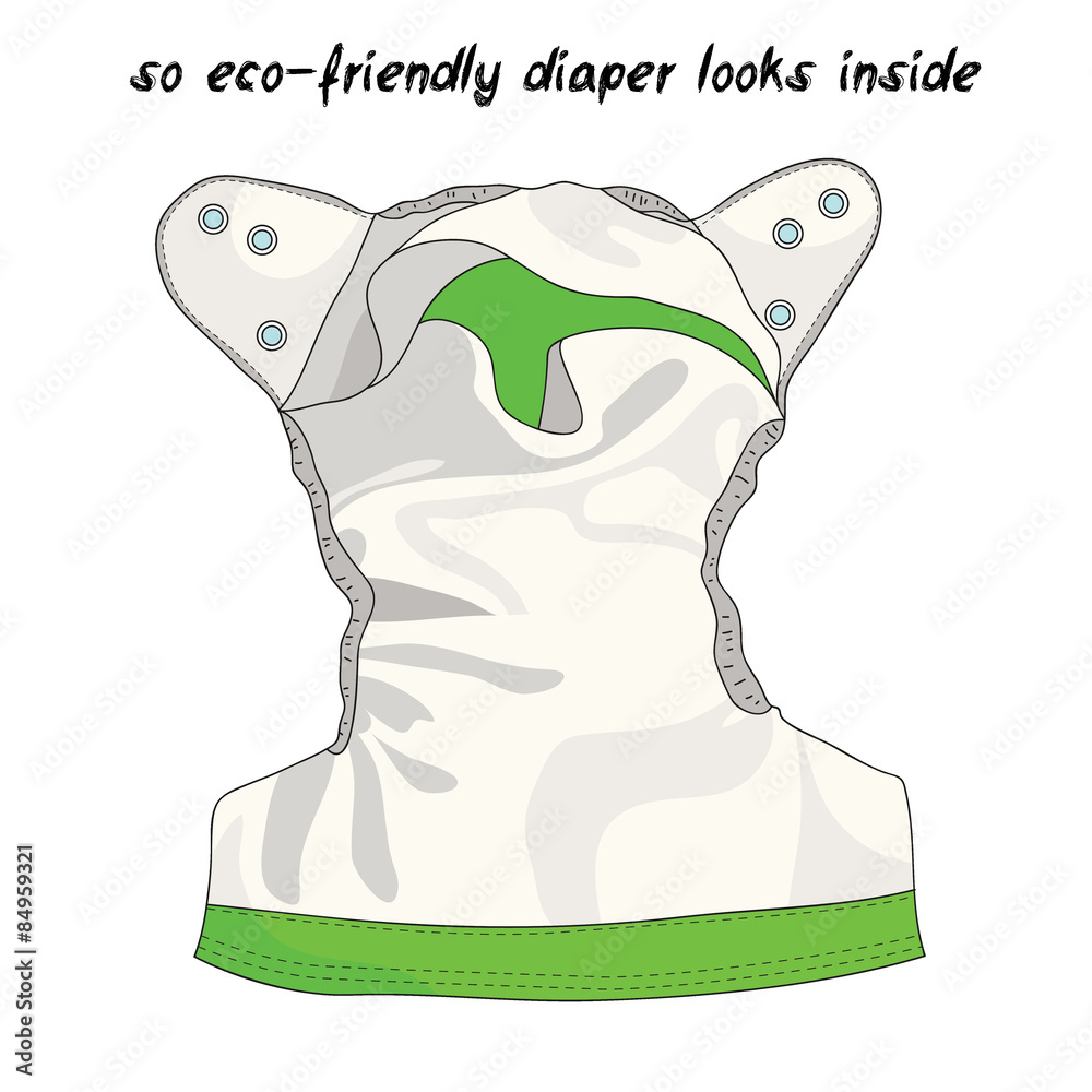 ecofriendly washable reusable diapers made out of fabric Stock Vector Adobe Stock
