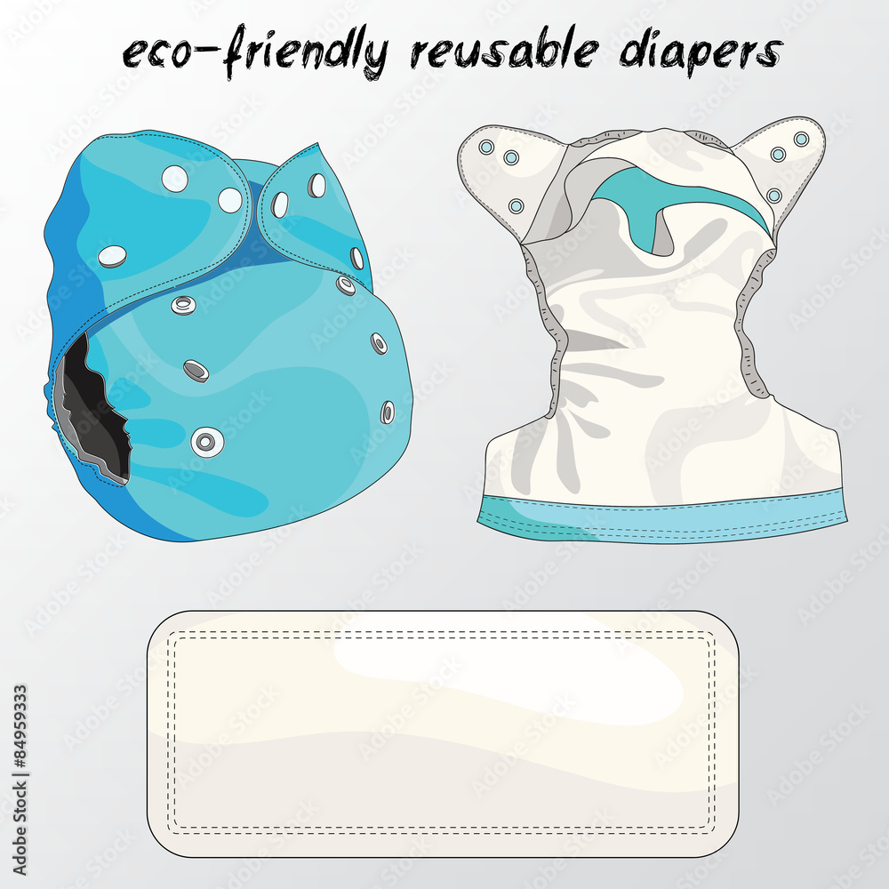ecofriendly washable reusable diapers made out of fabric Stock Illustration Adobe Stock