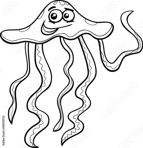 jellyfish cartoon coloring page