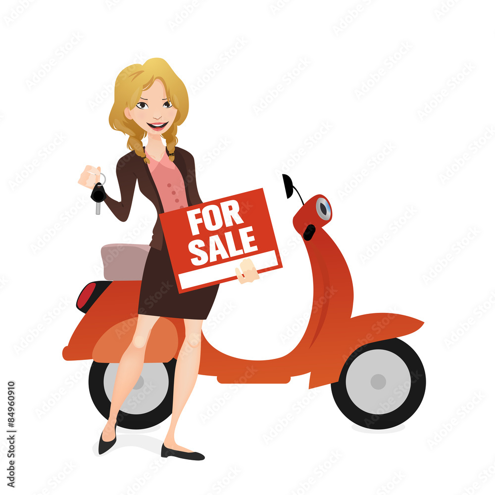 Girl holding the keys of a Motocycle Girl holding the keys of a Motocycle