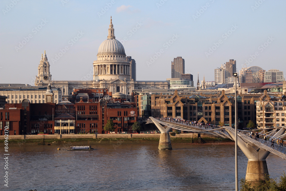 Millenium Bridge and St Paul's Cathedral, London 