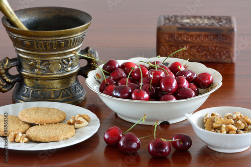 Kersen koekjes en noten photo
