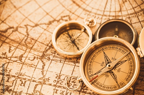 Compass, Direction, Map.