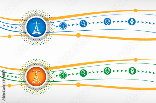 Transmitter icon on background for banner, web, site, design, ad