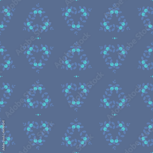 Seamless abstract pattern, blue berry circles