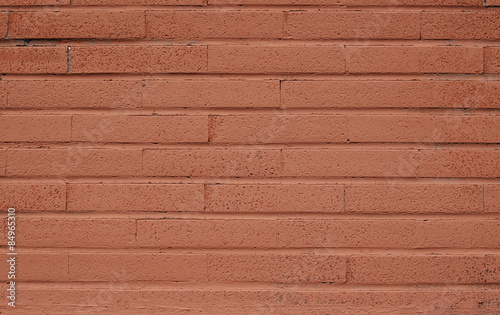 Fototapeta Old empty brick wall background, plaster falling off