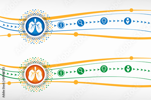 Lung icon on background for banner, web, site, design, advertisi