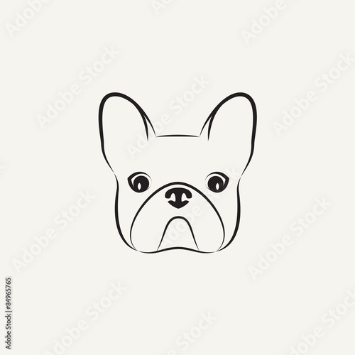 Stylized head of a dog on light background