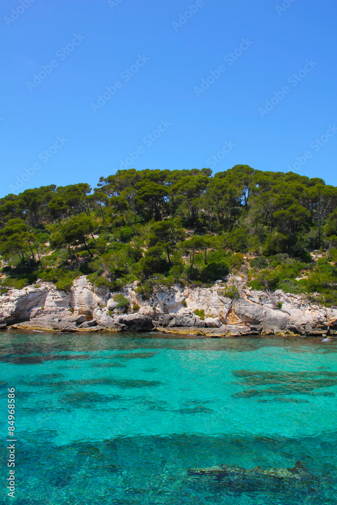 Turquoise Sea in Cala Caldana Menorca Spain