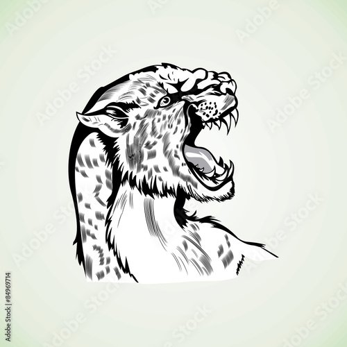 Figure tiger panther wildcat aggressive pattern tattoo
