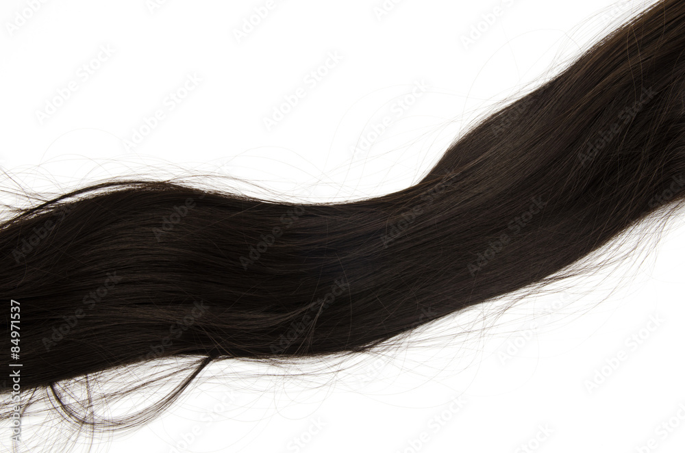 long hair on white background