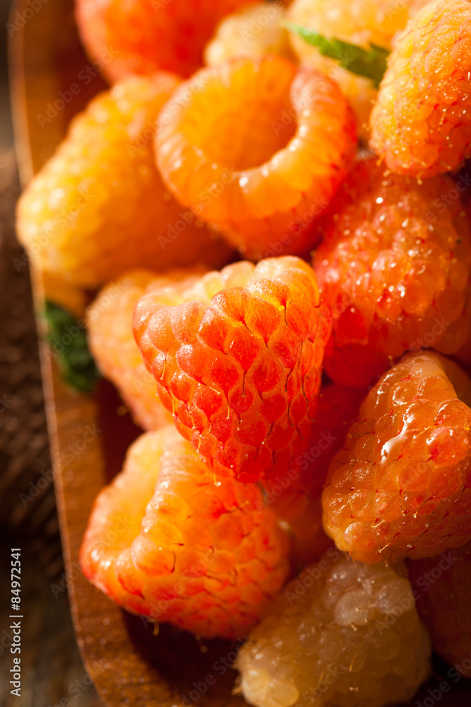 Raw Organic Orange Sunshine Raspberries Raw Organic Orange Sunshine Raspberries