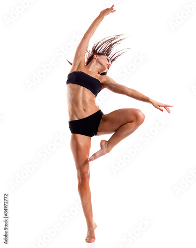 Stylish and young modern style dancer jumping  #84972772