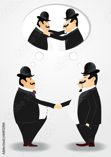 two bankers shaking hands