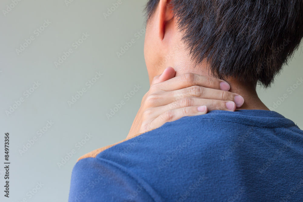 Fototapeta premium Man with neck pain