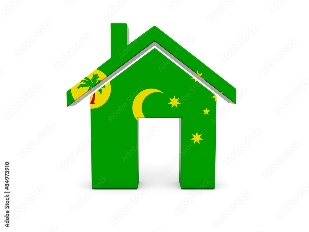 Fototapeta premium Home with flag of cocos islands