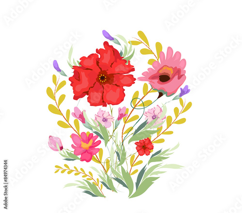 Fototapeta Naklejka Na Ścianę i Meble -  Paint Watercolor Flowers