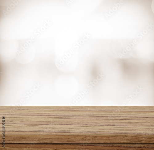 Empty table over blur abstract background, product display