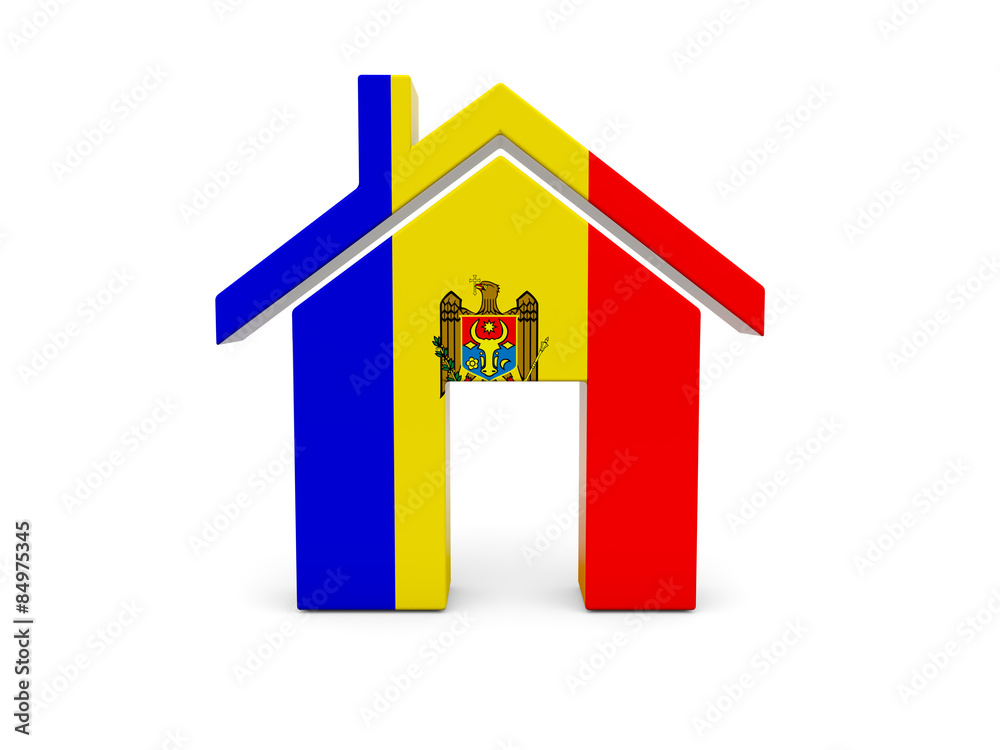 Home with flag of moldova