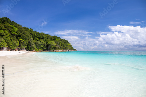 Beautiful crystal clear sea and white sand beach at Tachai island  Andaman  Thailand