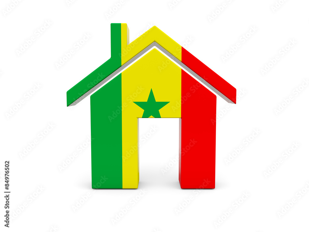Naklejka premium Home with flag of senegal