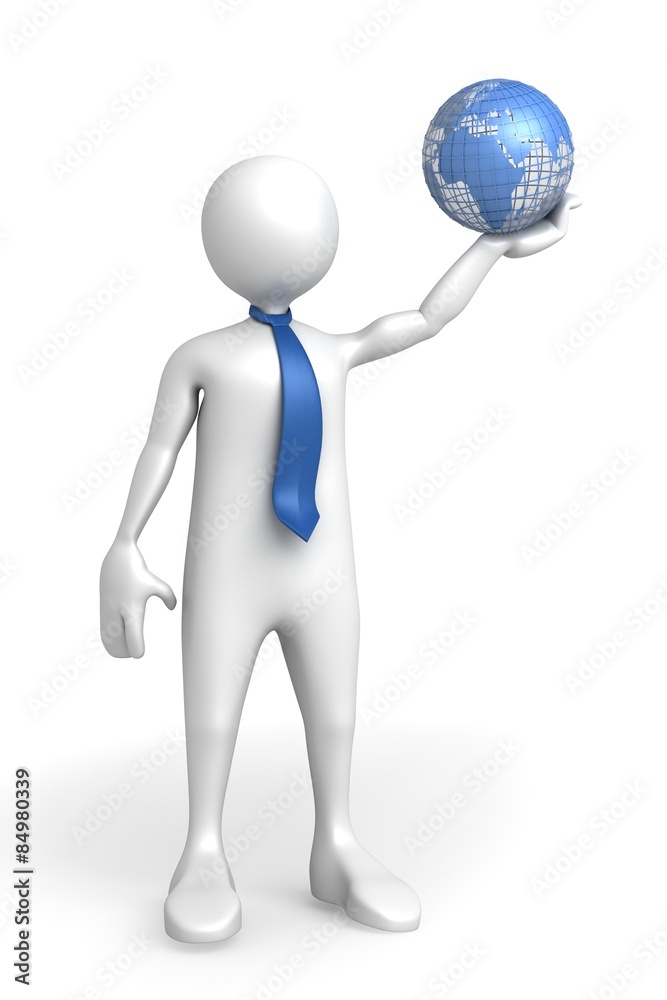 3d Character Holding Earth Globe 3d Character Holding Earth Globe