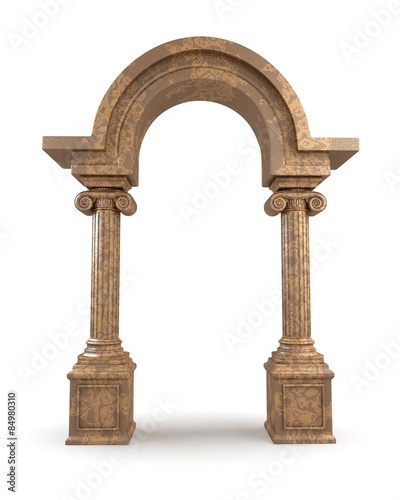 Brown Marble Ionic Column Arc