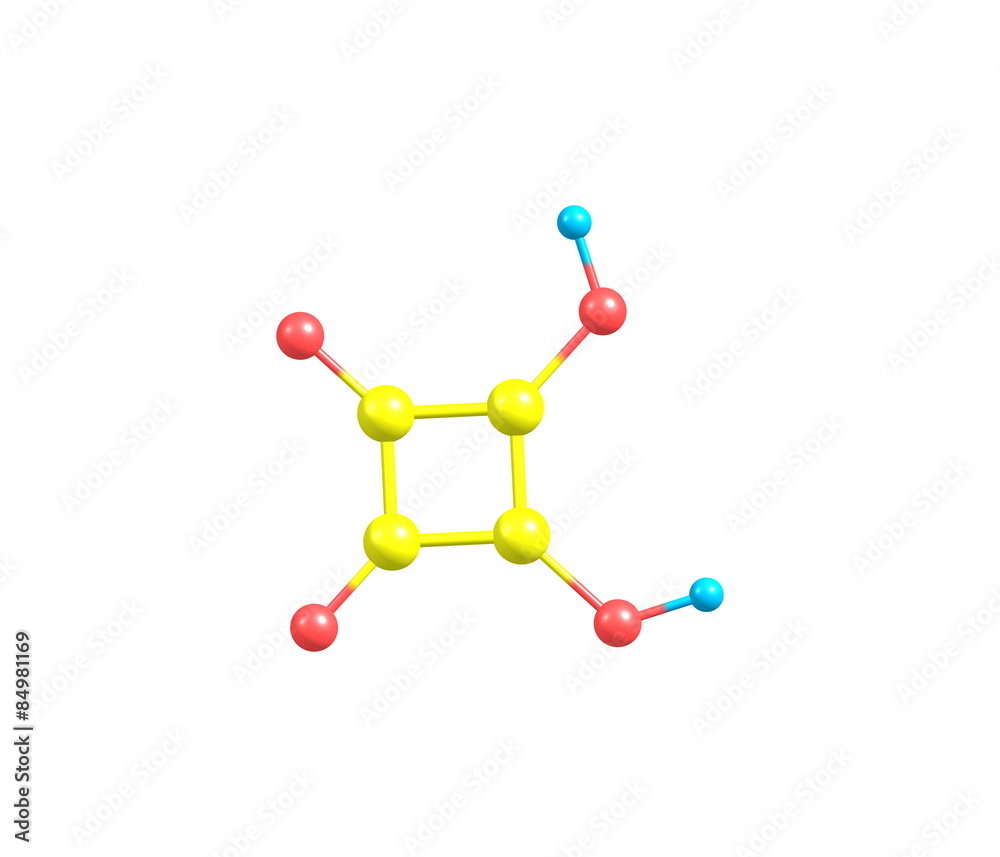 Squaric acid molecule isolated on white Squaric acid molecule isolated on white