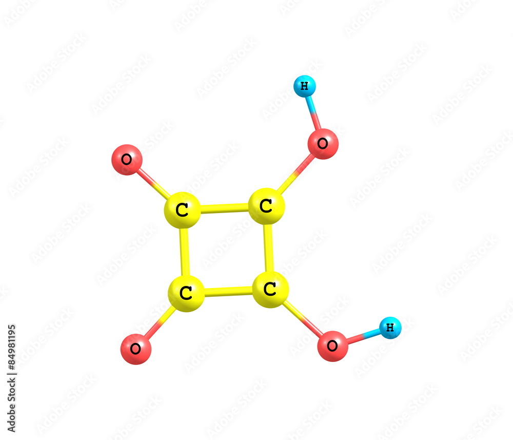 Squaric acid molecule isolated on white Squaric acid molecule isolated on white
