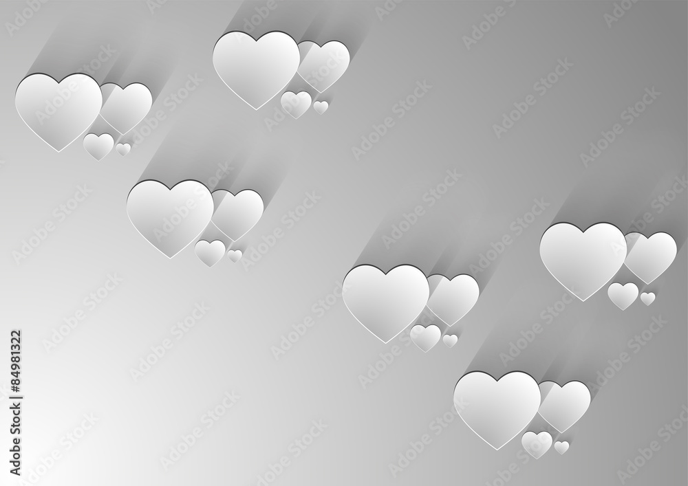 Gray hearts background