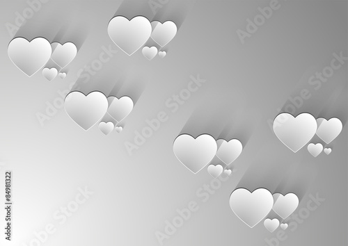 Gray hearts background