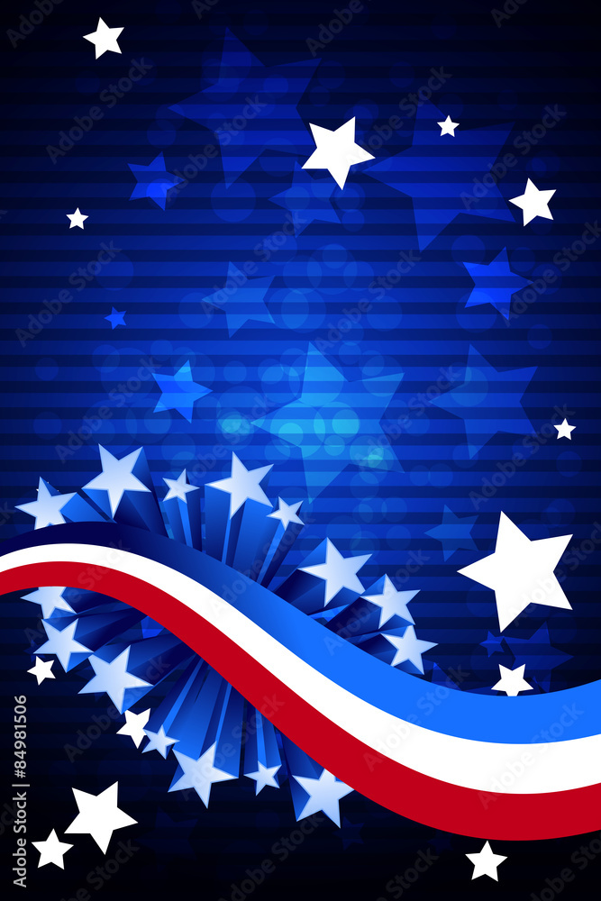Fototapeta premium Patriotic Background. Elements are in separate layers and grouped. Very easy to edit, It contains EPS10 with large resolution JPG.