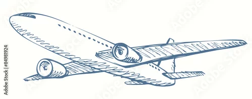 Obraz Samolot. Rysunek wektor