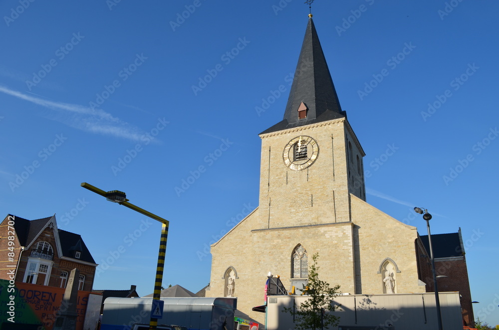 Obraz premium Church tower in village