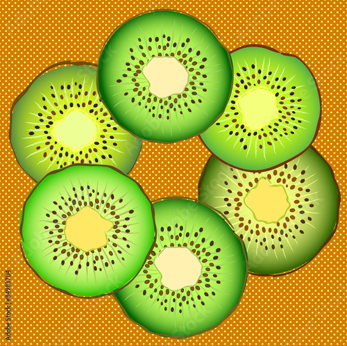 fresh kiwi slices