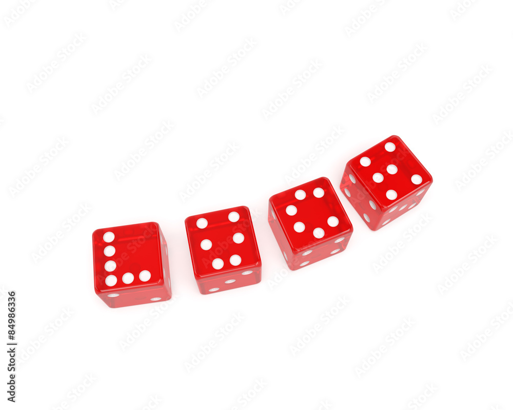 Dice casino game concept: word Luck on faces of cubes in the form of six points Dice casino game concept: word Luck on faces of cubes in the form of six points