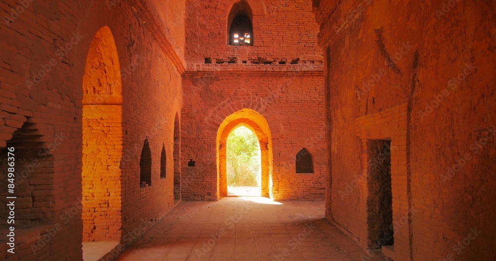 Famous historical place in Myanmar (Burma), ancient temples of Bagan. Tracking 