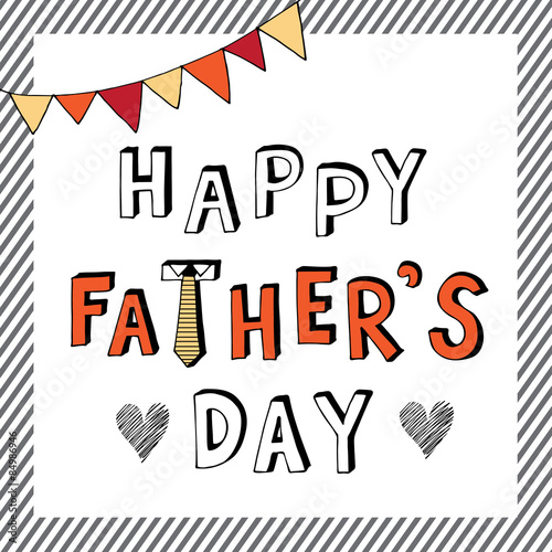 happy father day doodle stripe frame