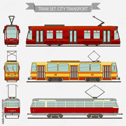 tram vector city transport
