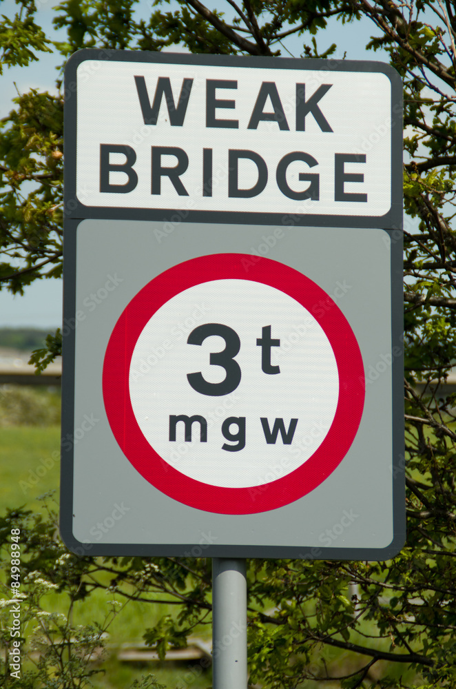 weak bridge sign