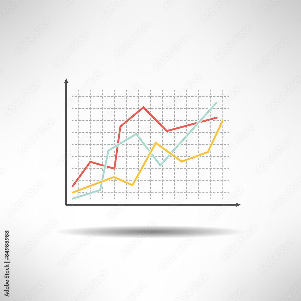 Economic finance graphics chart icon. Market sale diagram graph